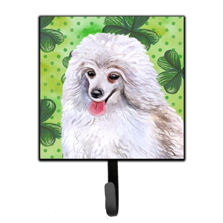 Carolines Treasures Medium White Poodle St Patricks Leash or Key Holder BB9857SH4
